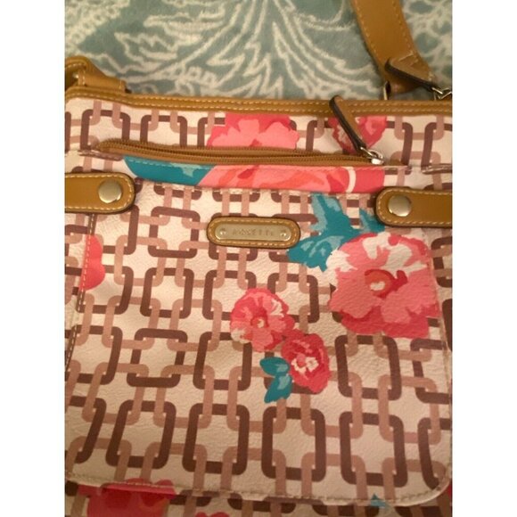 Rosetti crossbody handbag Shopping Purse Brown with Colorful accents Shoulder - Picture 2 of 4